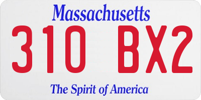 MA license plate 310BX2