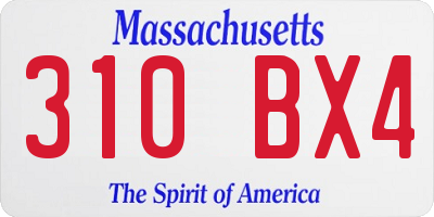 MA license plate 310BX4