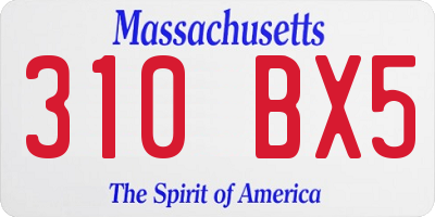 MA license plate 310BX5