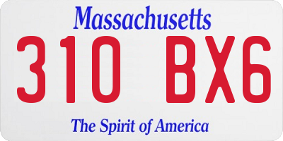 MA license plate 310BX6
