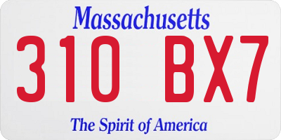 MA license plate 310BX7