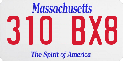 MA license plate 310BX8