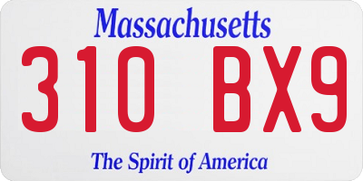MA license plate 310BX9