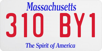 MA license plate 310BY1