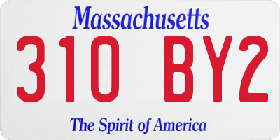 MA license plate 310BY2
