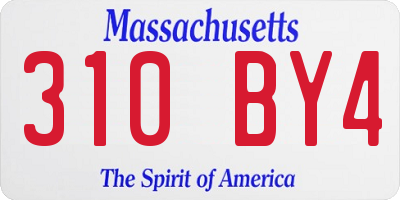 MA license plate 310BY4