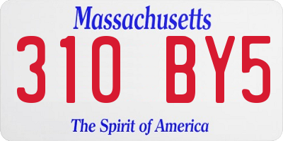 MA license plate 310BY5