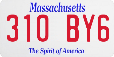 MA license plate 310BY6