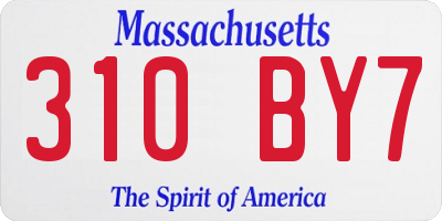 MA license plate 310BY7