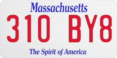 MA license plate 310BY8