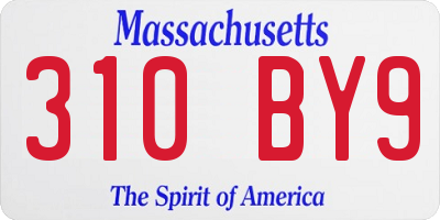 MA license plate 310BY9