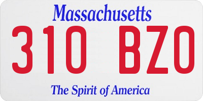 MA license plate 310BZ0