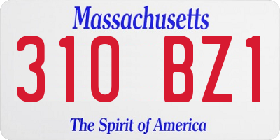 MA license plate 310BZ1