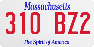 MA license plate 310BZ2