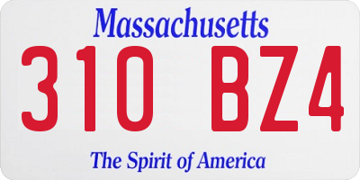 MA license plate 310BZ4