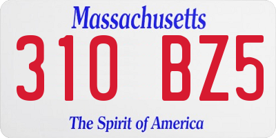 MA license plate 310BZ5