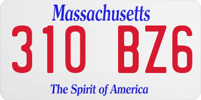 MA license plate 310BZ6