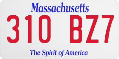 MA license plate 310BZ7