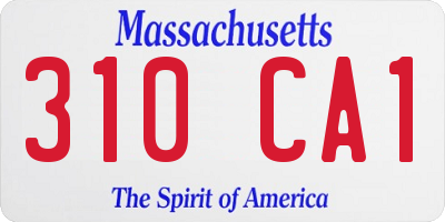 MA license plate 310CA1