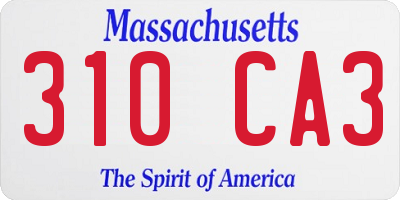 MA license plate 310CA3