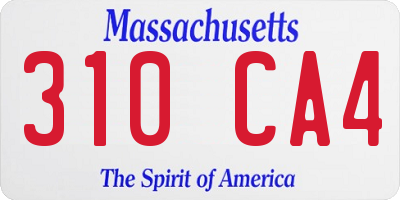 MA license plate 310CA4