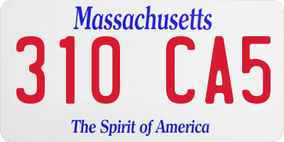 MA license plate 310CA5
