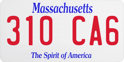 MA license plate 310CA6
