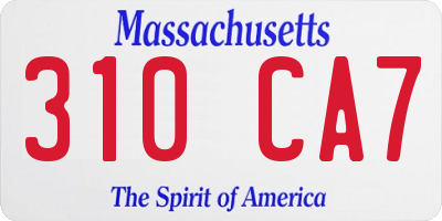 MA license plate 310CA7