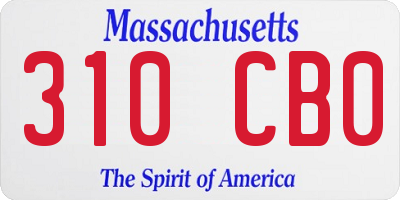 MA license plate 310CB0