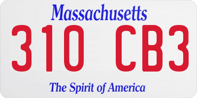 MA license plate 310CB3