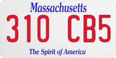 MA license plate 310CB5