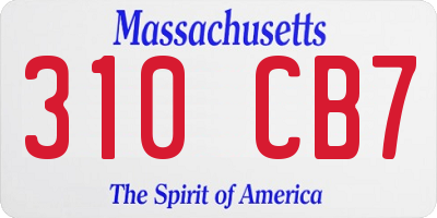 MA license plate 310CB7