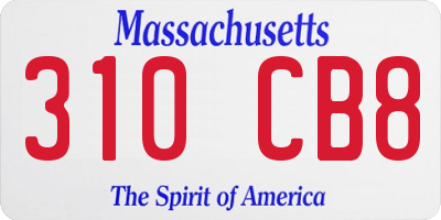 MA license plate 310CB8