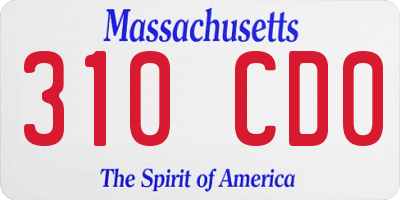 MA license plate 310CD0