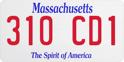 MA license plate 310CD1