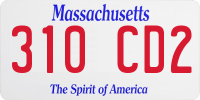 MA license plate 310CD2