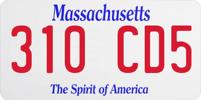 MA license plate 310CD5