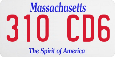 MA license plate 310CD6