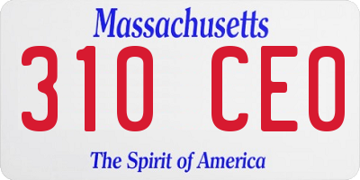 MA license plate 310CE0