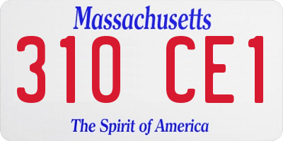 MA license plate 310CE1