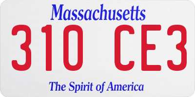 MA license plate 310CE3