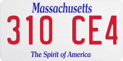 MA license plate 310CE4