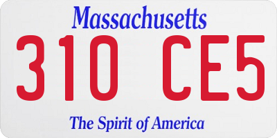 MA license plate 310CE5