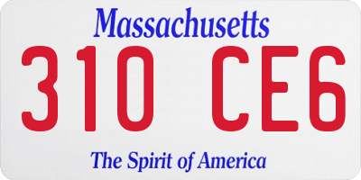 MA license plate 310CE6