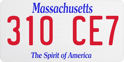 MA license plate 310CE7