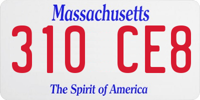 MA license plate 310CE8
