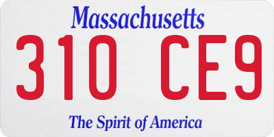 MA license plate 310CE9
