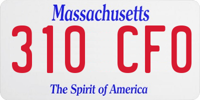 MA license plate 310CF0