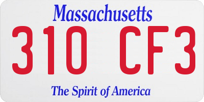 MA license plate 310CF3