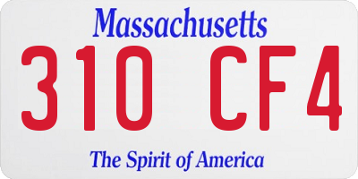MA license plate 310CF4